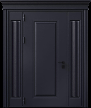 Входная термодверь с металлофиленкой, вставками по бокам, карнизом и порошковым напылением RAL 7016 (тип №2) Входная термодверь с металлофиленкой, вставками по бокам, карнизом и порошковым напылением RAL 7016 (тип №2)