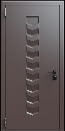Входная термодверь с металлофиленкой и порошковым окрашиванием RAL 8019 (тип №5)